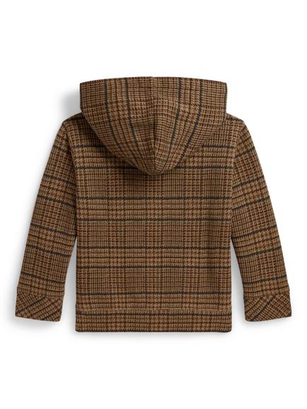 Polo Ralph Lauren Kids' Tweed Bear Hoodie, Brown - view 2, Brown