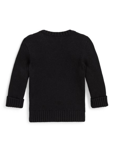 Ralph Lauren Baby Knitted Teddy Jumper, Polo Black - view 2, Polo Black