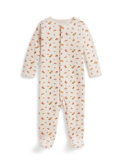 Ralph Lauren Baby Velour Floral Sleepsuit, Wolcott Bud, Wolcott Bud