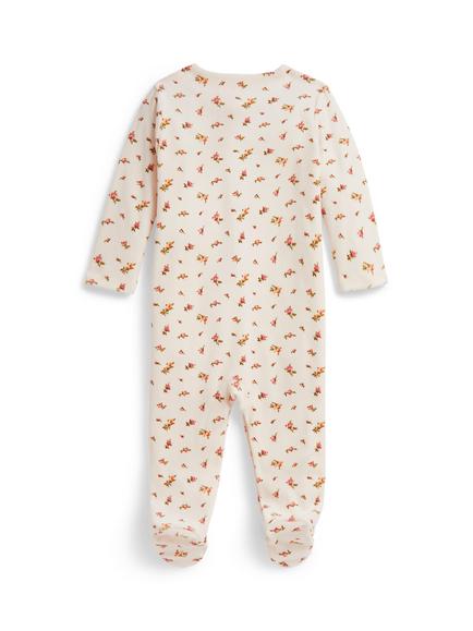 Ralph Lauren Baby Velour Floral Sleepsuit, Wolcott Bud - view 2, Wolcott Bud