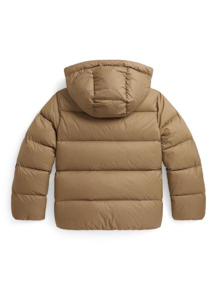 Polo Ralph Lauren Kids' Hooded Puffer Bomber Jacket, Camel - view 2, Camel
