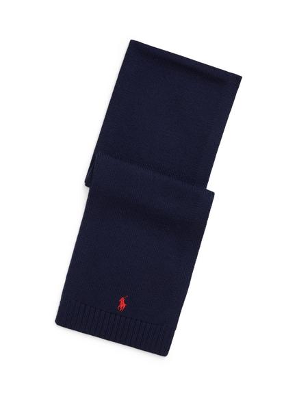 Ralph Lauren Kids' Embroidered Pony Wool Scarf, Rl Navy, Rl Navy