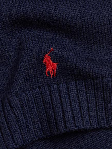 Ralph Lauren Kids' Embroidered Pony Wool Scarf, Rl Navy - view 2, Rl Navy