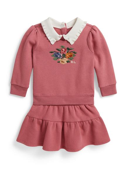 Ralph Lauren Baby Fleece Sweatshirt and Skirt Set, Canvas Pink, Canvas Pink