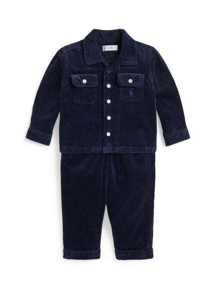 Ralph Lauren Baby Cardigan and Trouser Set, Navy, Refined Navy