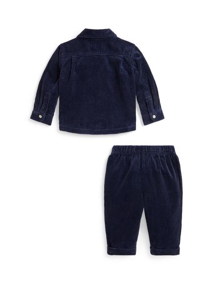 Ralph Lauren Baby Cardigan and Trouser Set, Navy - view 2, Refined Navy