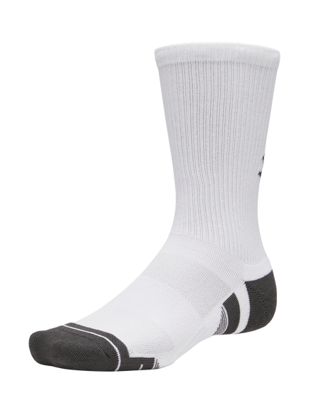 Under Armour Performance Crew Socks, Pack of 3, White/White/Jet - view 2, White / White / Jet