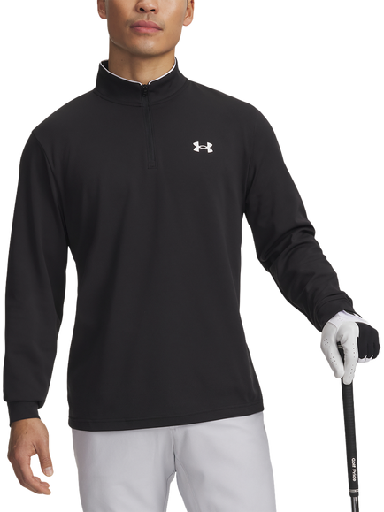 Under Armour MatchPlay Quarter Zip Golf Top, Black / / White, Black / / White