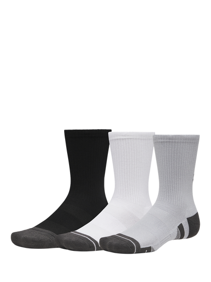 Under Armour Performance Crew Socks, Pack of 3, Mod Gray/White/J, Mod Gray / White / J