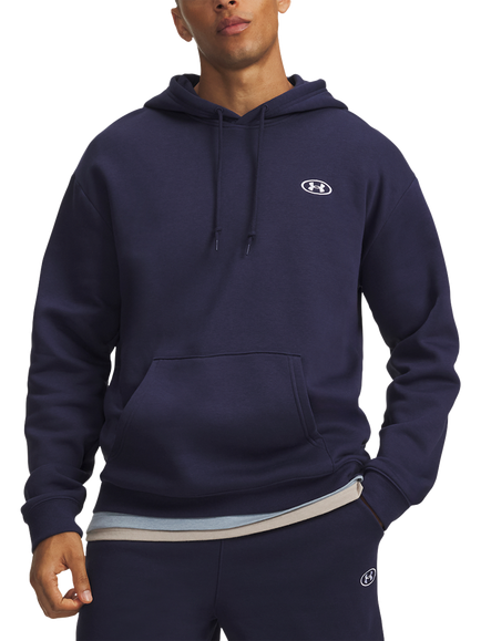 Under Armour Men's Cotton Rich Rival Hoodie, Midnight Navy / / Wh, Midnight Navy / / Wh
