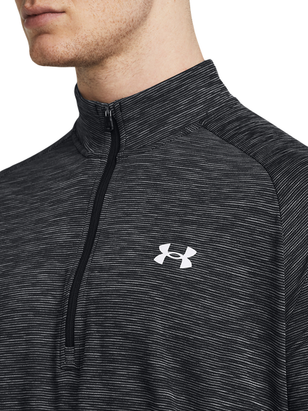 Under Armour Tech Half Zip Sports Top, Black / / White - view 2, Black / / White