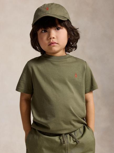 Polo Ralph Lauren Kids' Cotton Crew Neck T-Shirt, Cruise Olive
