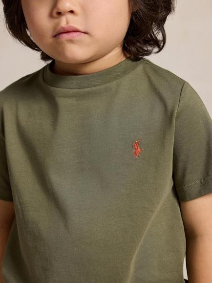 Polo Ralph Lauren Kids' Cotton Crew Neck T-Shirt - view 2, Cruise Olive