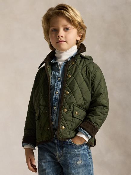 Polo Ralph Lauren Kids' Quilted Barn Jacket, Polo Ralph Lauren Kids' Quilted Barn Jacket, Company Olive/C8496, Company Olive/C8496