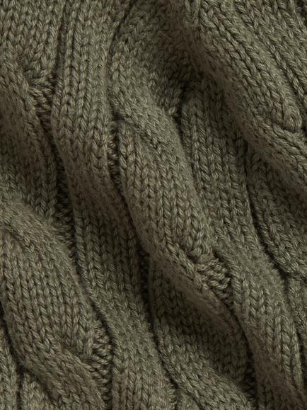 Ralph Lauren Baby Cable Knit Hat and Booties Gift Set, Cruise Olive - view 2, Cruise Olive