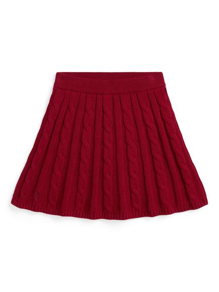 Ralph Lauren Kids' Cable Knit A-Line Skirt, Eaton Red, Eaton Red