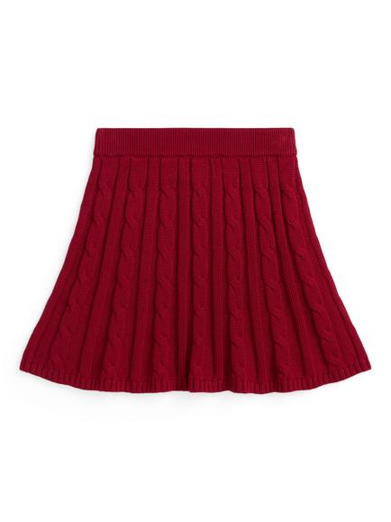 Ralph Lauren Kids' Cable Knit A-Line Skirt, Eaton Red - view 2, Eaton Red