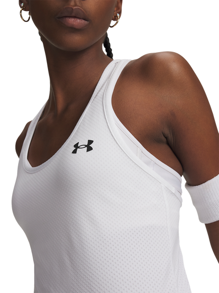 Under Armour Tech Mesh Racer Tank Top, White / / Black, White / / Black