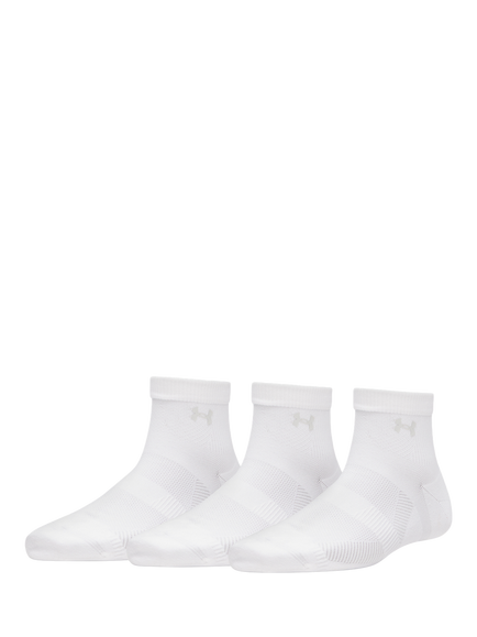 Under Armour Vanish Quarter Socks, Pack of 3, White/White/Halo, White / White / Halo