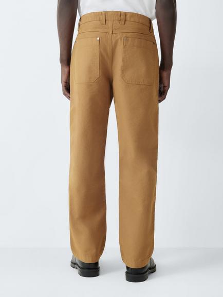 John Lewis Straight Fit Utility Trousers, Brown - view 2, Brown