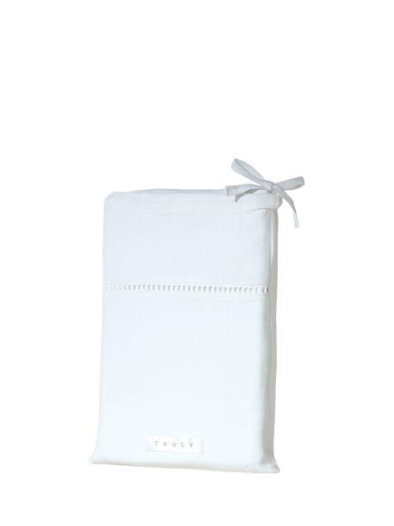 Truly Linen Ladder Detail Bedding - view 2, White