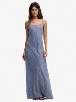 Superdry Printed Cami Maxi Dress, Blue, Blue