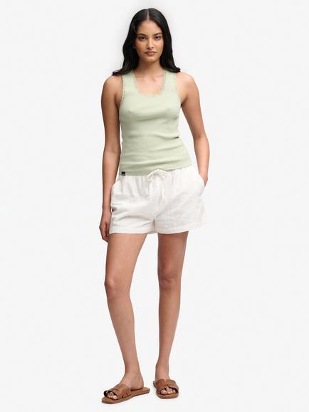 Superdry Broderie Beach Shorts, Off White, Off White
