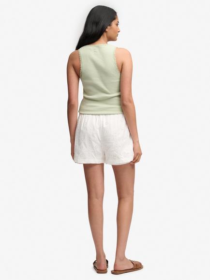 Superdry Broderie Beach Shorts, Off White - view 2, Off White