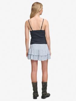 Superdry Printed Tiered Mini Skirt - view 2, Blue
