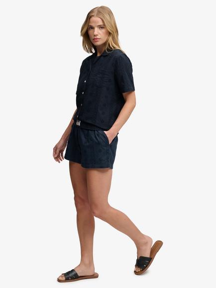 Superdry Broderie Beach Shorts, Eclipse Navy