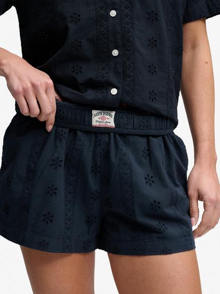 Superdry Broderie Beach Shorts - view 2, Eclipse Navy