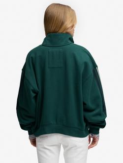 Superdry Country Club Appliqué Half Zip Sweatshirt, Dark Pine Green - view 2, Dark Pine Green