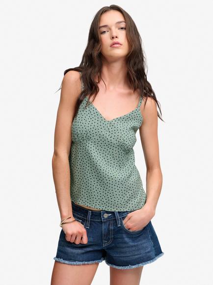 Superdry Spot Print Camisole, Green/Navy, Green/Navy