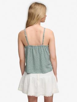 Superdry Spot Print Camisole, Green/Navy - view 2, Green/Navy