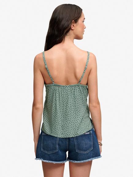 Superdry Spot Print Camisole, Green/Navy - view 2, Green/Navy