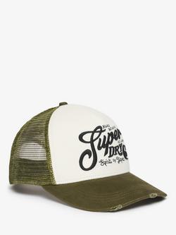 Superdry Mesh Trucker Cap, Khaki/Ecru, Khaki/Ecru