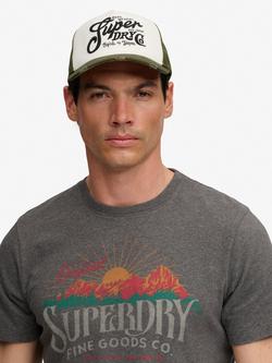 Superdry Mesh Trucker Cap, Khaki/Ecru - view 2, Khaki/Ecru