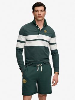 Superdry Vintage Athletic Stripe Rugby Top, Green, Green