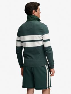 Superdry Vintage Athletic Stripe Rugby Top, Green - view 2, Green