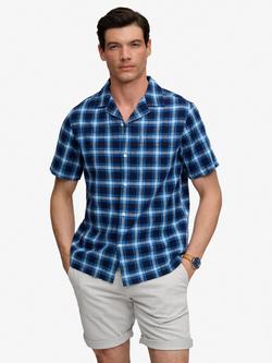 Superdry Cabana Check Short Sleeve Shirt, Navy, Navy