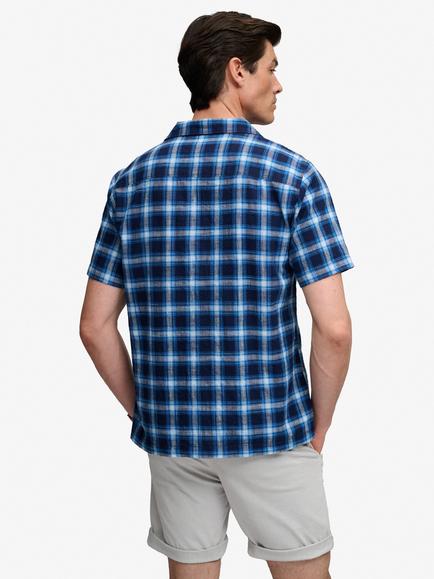 Superdry Cabana Check Short Sleeve Shirt, Navy - view 2, Navy