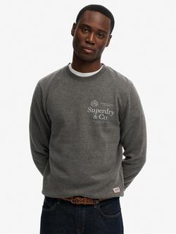 Superdry 1954 Company Relaxed Sweatshirt, Light Charcoal Marl, Light Charcoal Marl