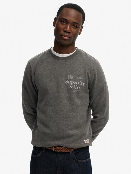 Superdry 1954 Company Relaxed Sweatshirt, Light Charcoal Marl, Light Charcoal Marl