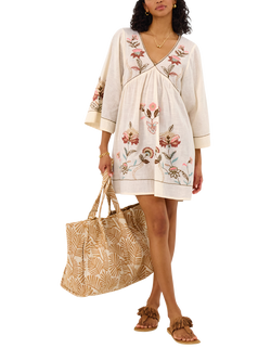Accessorize Statement Embellished Kaftan, Ivory, Ivory
