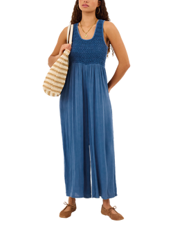 Accessorize Crochet Top Jumpsuit, Navy, Navy