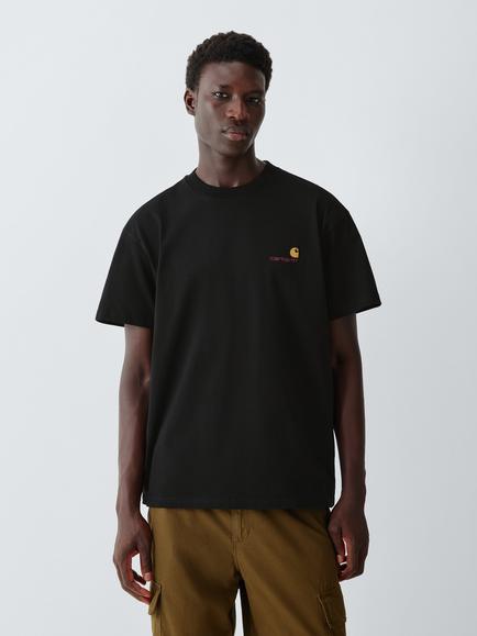 Carhartt WIP American Script Crew Neck Cotton T-Shirt, Black, Black