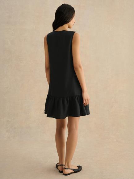 Hobbs Ilana Linen Dress, Black - view 2, Black