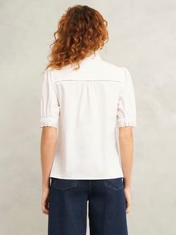 Hobbs Karis Lace Detail Blouse, White - view 2, White
