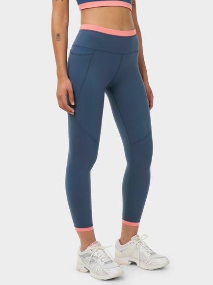 Sweaty Betty Power Colourblock 7/8 Gym Leggings, Indigo/Melrose Pink, Indigo/Melrose Pink