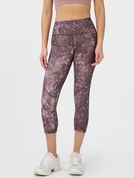 Sweaty Betty Power Cropped Gym Leggings, Purple Erosia Print, Purple Erosia Print